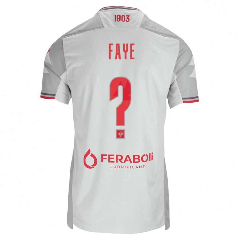 Danxen Homme Maillot Nouroudine Faye #0 Gris Blanc Rouge Tenues Extérieur 2026/27 T-Shirt