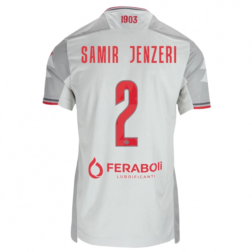 Danxen Homme Maillot Gabriele Samir Jenzeri #2 Gris Blanc Rouge Tenues Extérieur 2026/27 T-Shirt