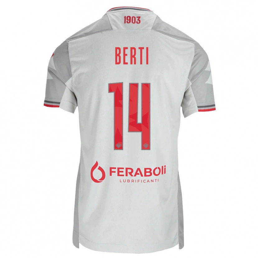 Danxen Homme Maillot Tommaso Berti #14 Gris Blanc Rouge Tenues Extérieur 2026/27 T-Shirt