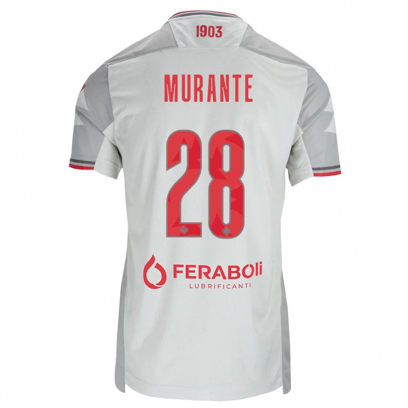 Danxen Homme Maillot Alessandro Murante #28 Gris Blanc Rouge Tenues Extérieur 2026/27 T-Shirt