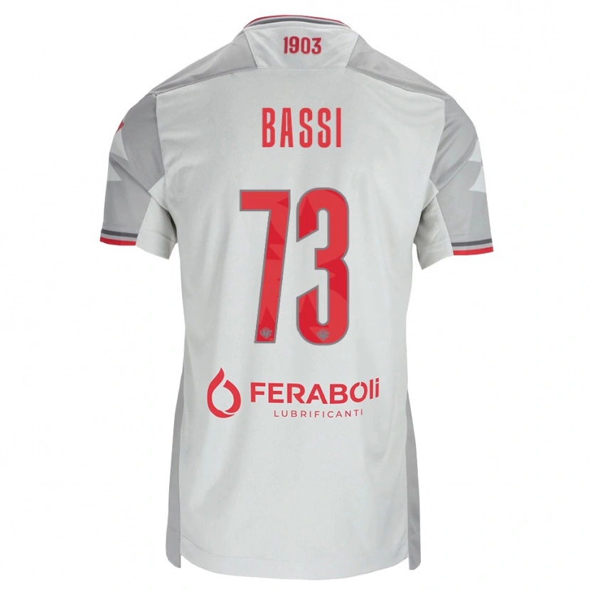 Danxen Homme Maillot Emanuele Bassi #73 Gris Blanc Rouge Tenues Extérieur 2026/27 T-Shirt