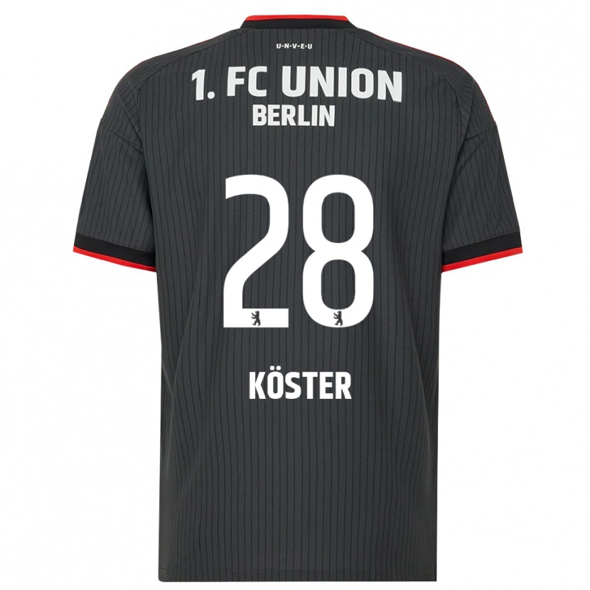Danxen Homme Maillot Leonie Köster #28 Noir Blanc Rouge Tenues Extérieur 2026/27 T-Shirt