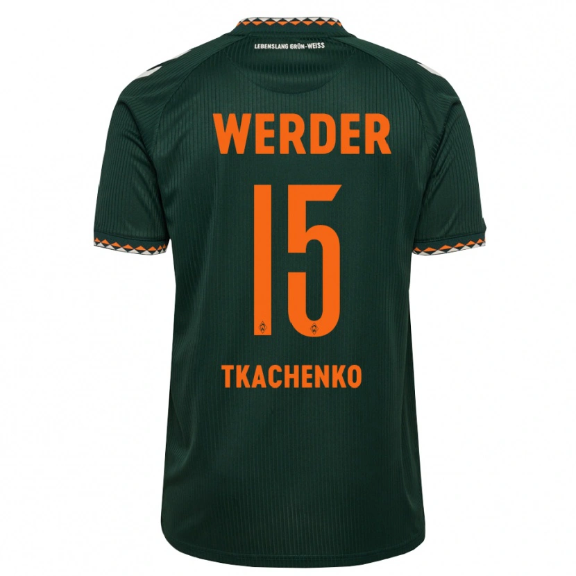 Danxen Homme Maillot Oleksandr Tkachenko #15 Vert Foncé Orange Blanc Tenues Extérieur 2026/27 T-Shirt