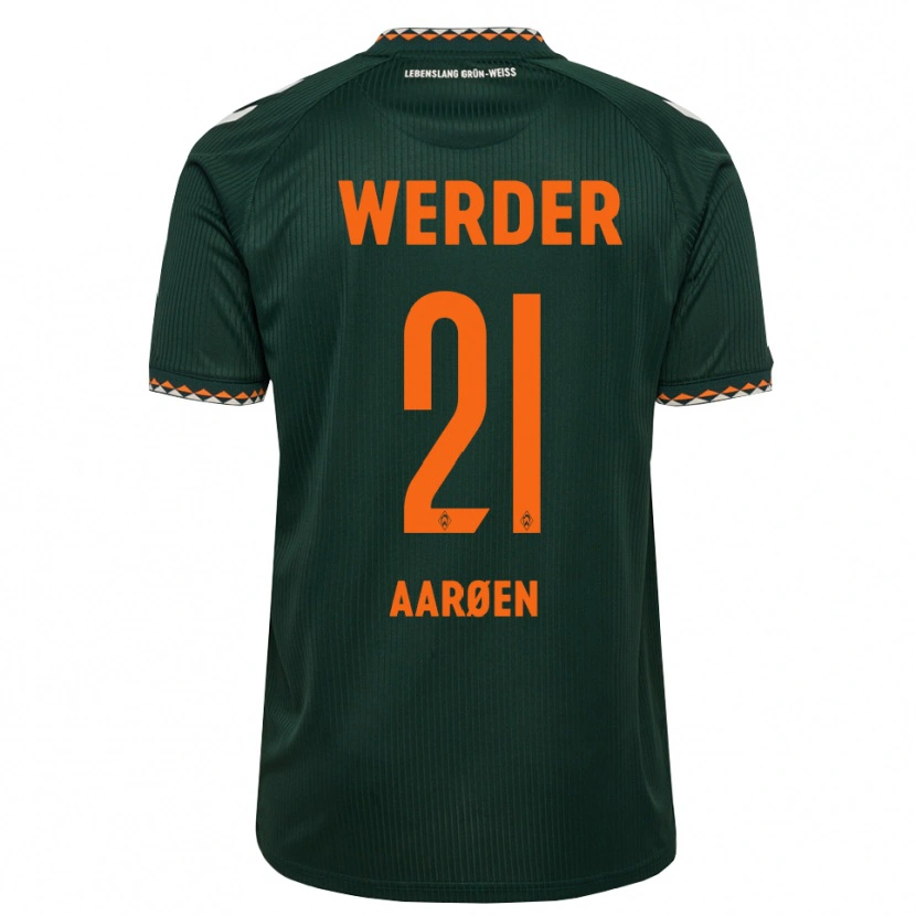 Danxen Homme Maillot Isak Hansen-Aaröen #21 Vert Foncé Orange Blanc Tenues Extérieur 2026/27 T-Shirt