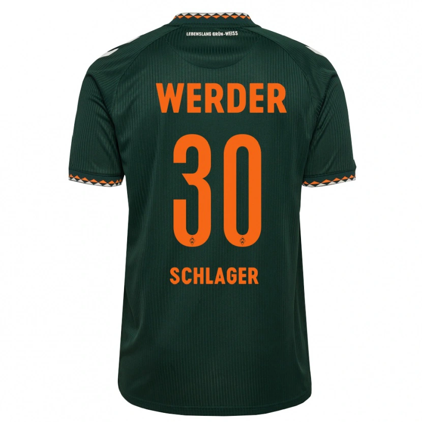 Danxen Homme Maillot Alexander Schlager #30 Vert Foncé Orange Blanc Tenues Extérieur 2026/27 T-Shirt
