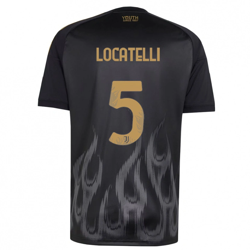 Danxen Homme Maillot Manuel Locatelli #5 Noir Marron Troisieme 2026/27 T-Shirt
