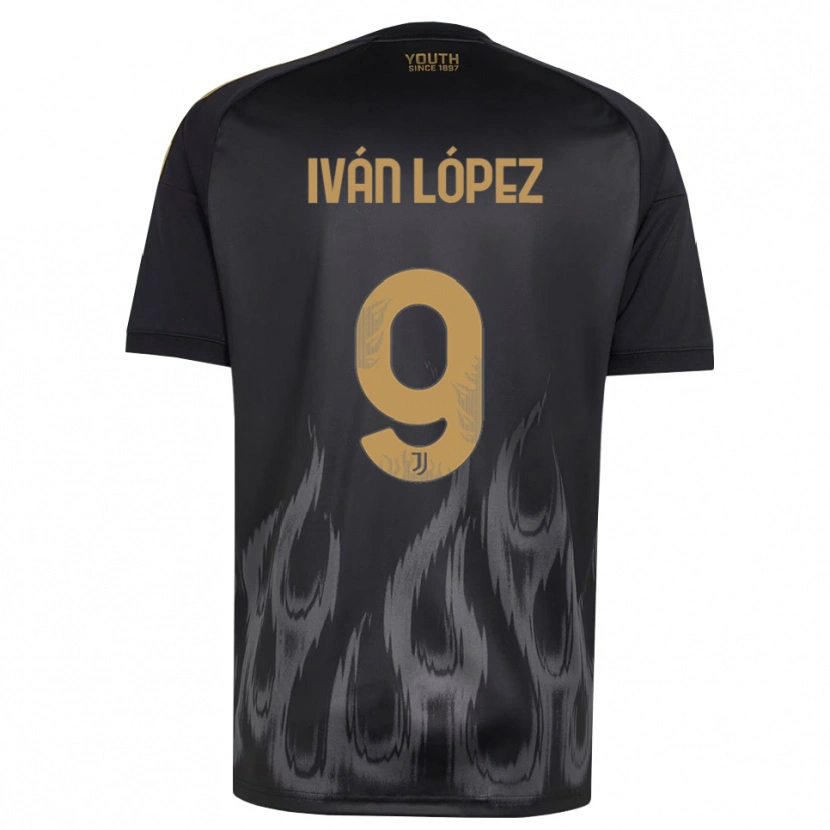 Danxen Homme Maillot Iván López #9 Noir Marron Troisieme 2026/27 T-Shirt
