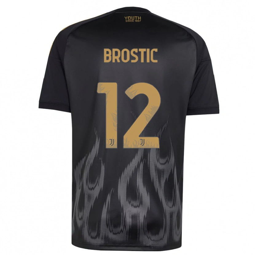 Danxen Homme Maillot Gabriel Broștic #12 Noir Marron Troisieme 2026/27 T-Shirt