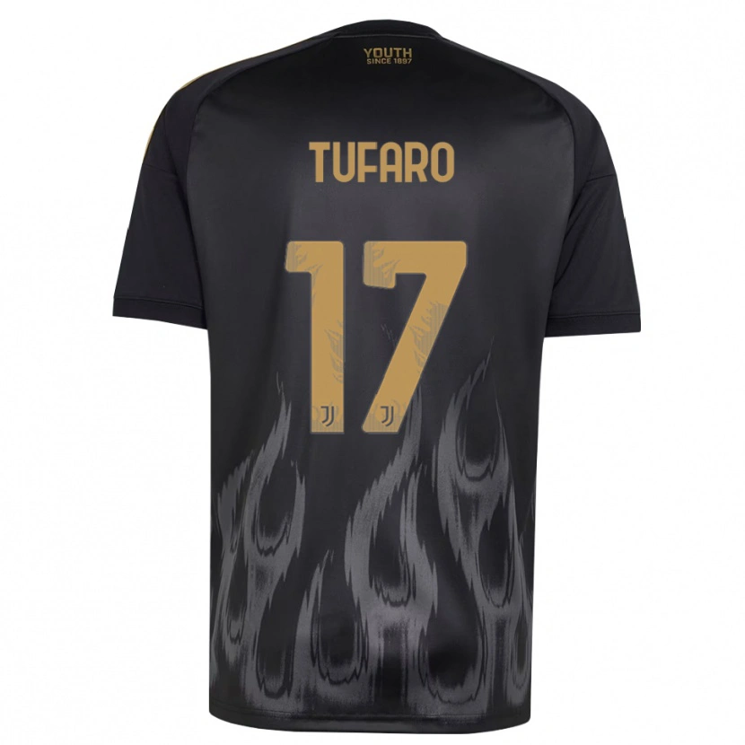 Danxen Homme Maillot Gabriele Tufaro #17 Noir Marron Troisieme 2026/27 T-Shirt