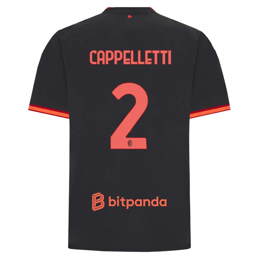 Danxen Homme Maillot Mattia Cappelletti #2 Rouge Noir Troisieme 2026/27 T-Shirt