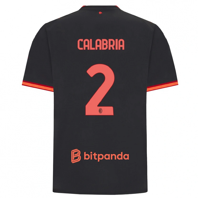 Danxen Homme Maillot Davide Calabria #2 Rouge Noir Troisieme 2026/27 T-Shirt