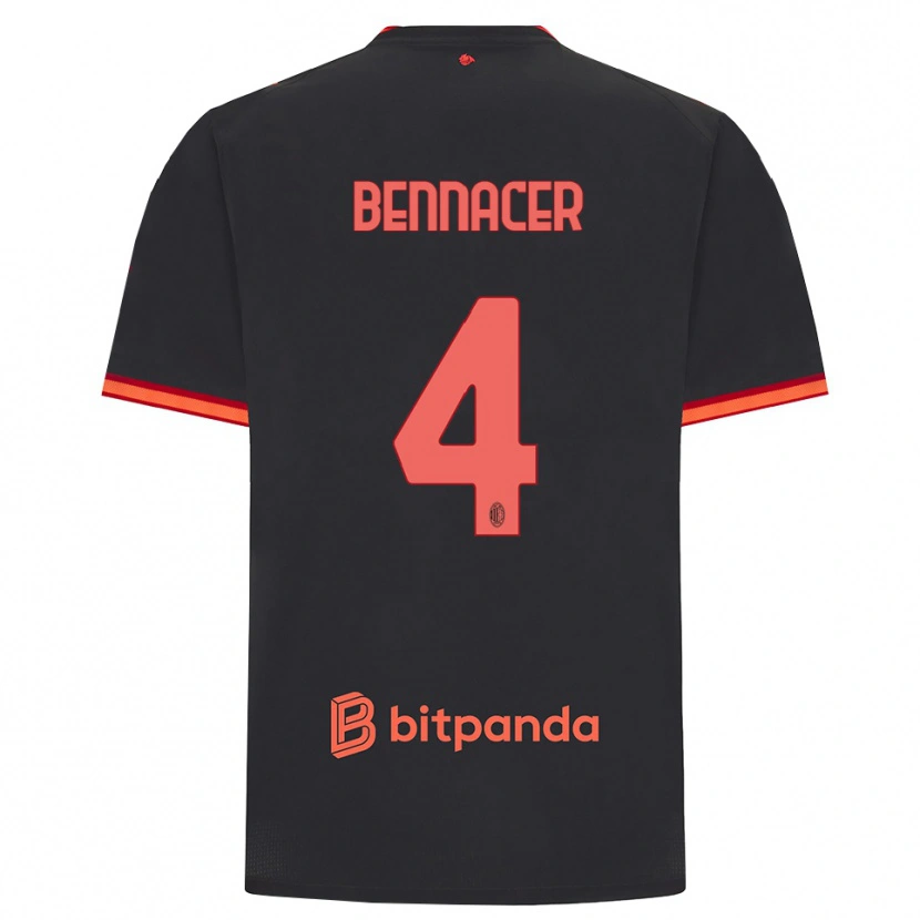 Danxen Homme Maillot Ismael Bennacer #4 Rouge Noir Troisieme 2026/27 T-Shirt