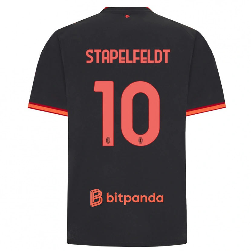 Danxen Homme Maillot Nina Stapelfeldt #10 Rouge Noir Troisieme 2026/27 T-Shirt