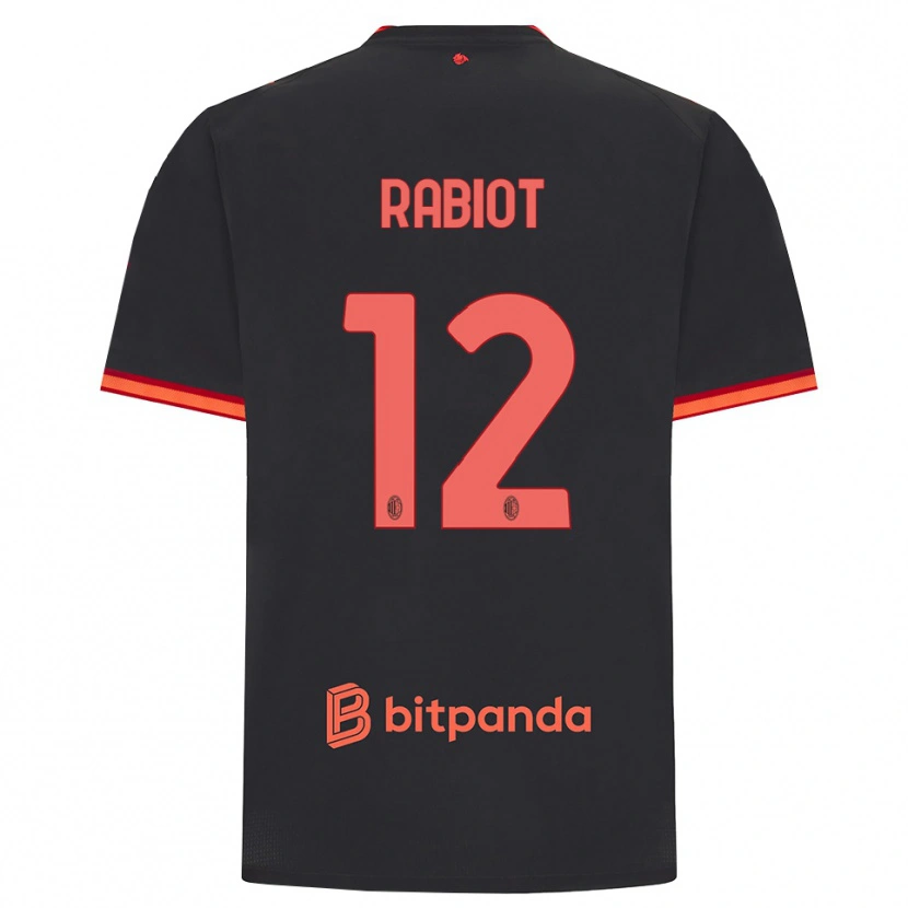 Danxen Homme Maillot Adrien Rabiot #12 Rouge Noir Troisieme 2026/27 T-Shirt
