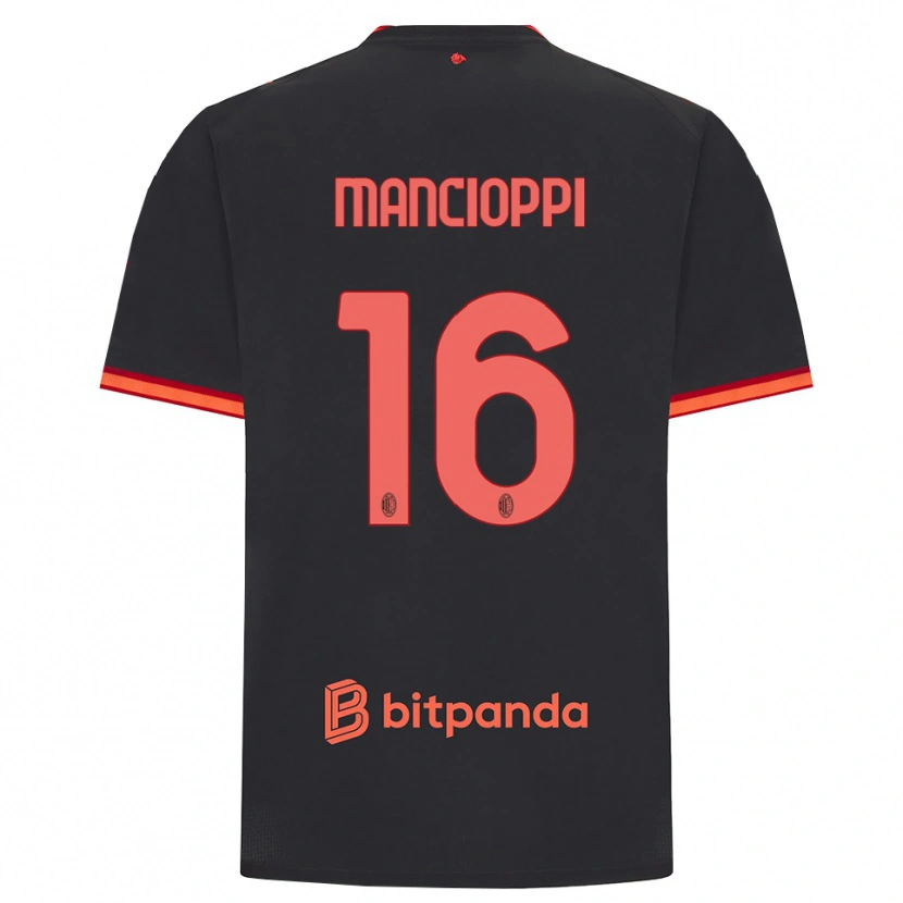 Danxen Homme Maillot Tommaso Mancioppi #16 Rouge Noir Troisieme 2026/27 T-Shirt