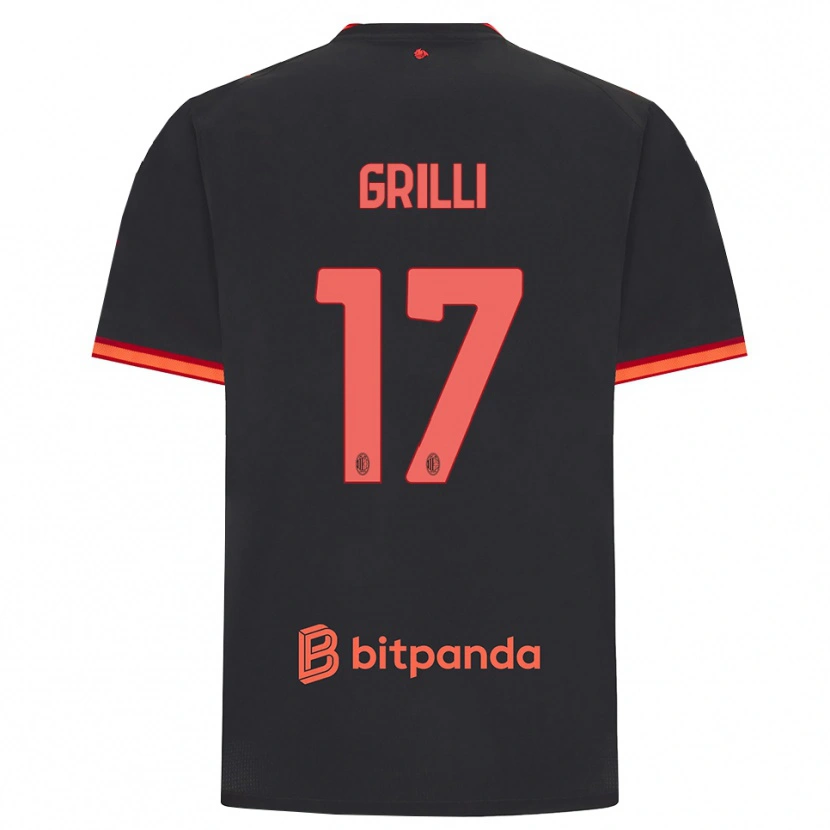 Danxen Homme Maillot Federico Grilli #17 Rouge Noir Troisieme 2026/27 T-Shirt