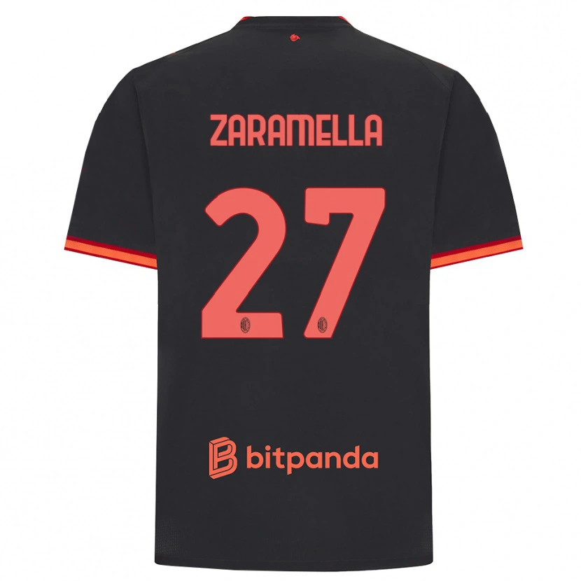 Danxen Homme Maillot Mattia Zaramella #27 Rouge Noir Troisieme 2026/27 T-Shirt