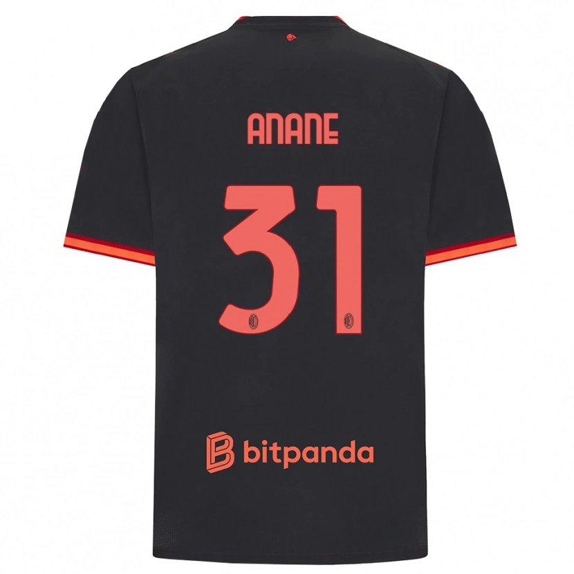 Danxen Homme Maillot Emmanuel Anane #31 Rouge Noir Troisieme 2026/27 T-Shirt