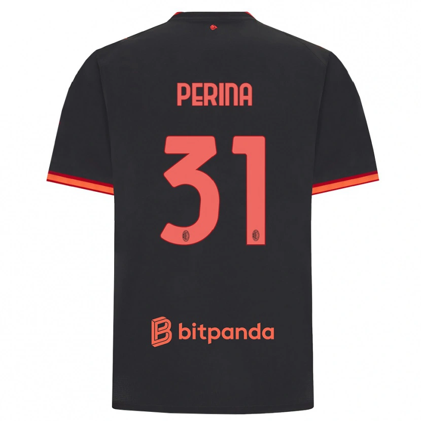 Danxen Homme Maillot Gioele Perina #31 Rouge Noir Troisieme 2026/27 T-Shirt