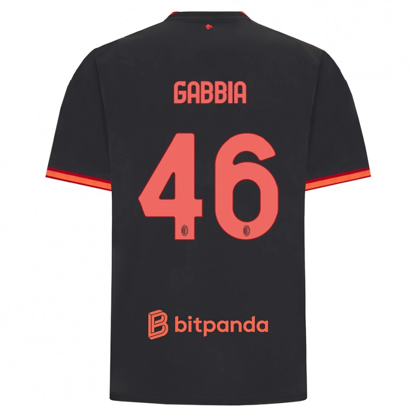 Danxen Homme Maillot Matteo Gabbia #46 Rouge Noir Troisieme 2026/27 T-Shirt