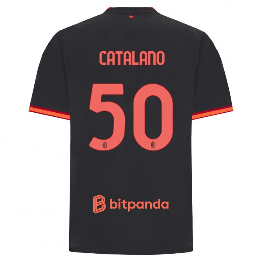 Danxen Homme Maillot Alessio Catalano #50 Rouge Noir Troisieme 2026/27 T-Shirt