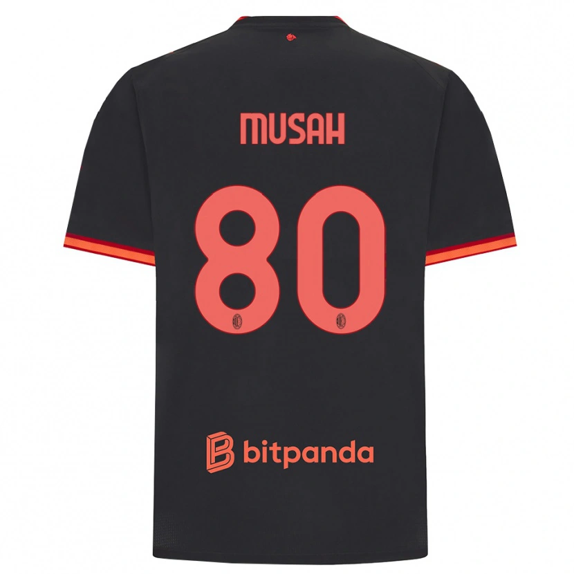 Danxen Homme Maillot Yunus Musah #80 Rouge Noir Troisieme 2026/27 T-Shirt