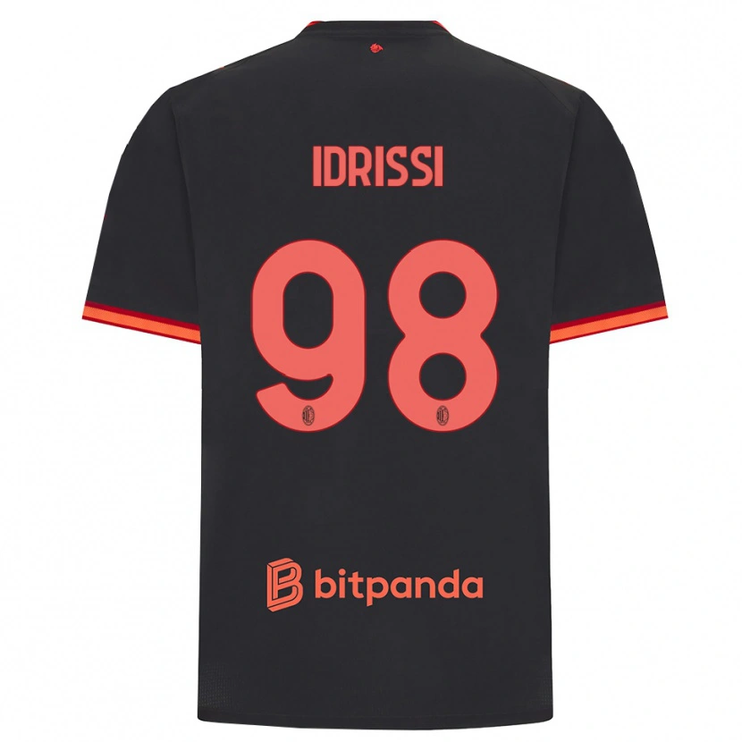 Danxen Homme Maillot Yahya Idrissi #98 Rouge Noir Troisieme 2026/27 T-Shirt
