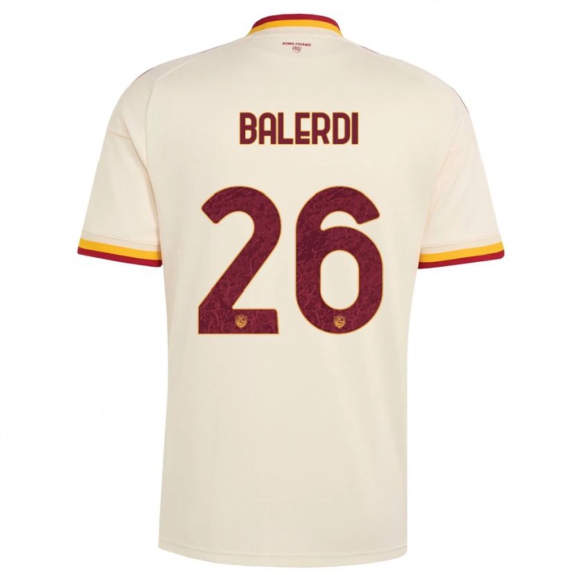 Danxen Femme Maillot Leonardo Balerdi #26 Champagne Rouge Jaune Tenues Extérieur 2026/27 T-Shirt