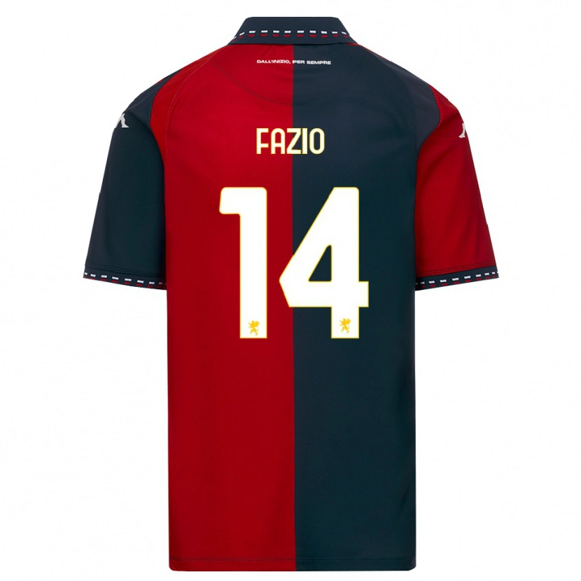 Danxen Femme Maillot Tommaso Fazio #14 Rouge Noir Blanc Tenues Domicile 2026/27 T-Shirt
