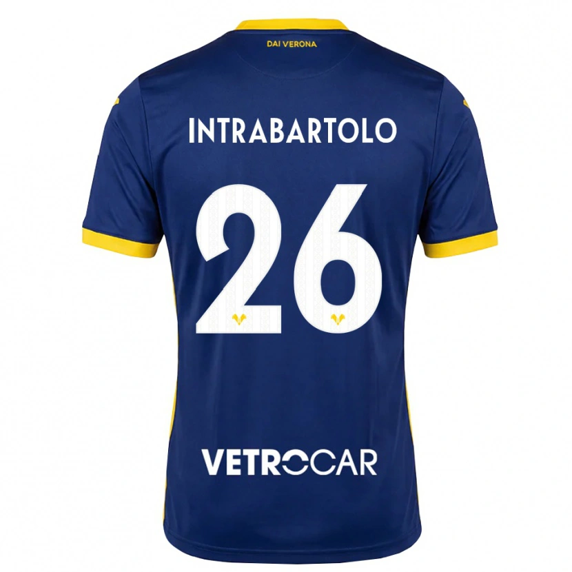 Danxen Femme Maillot Denis Intrabartolo #26 Bleu Roi Jaune Blanc Tenues Domicile 2026/27 T-Shirt