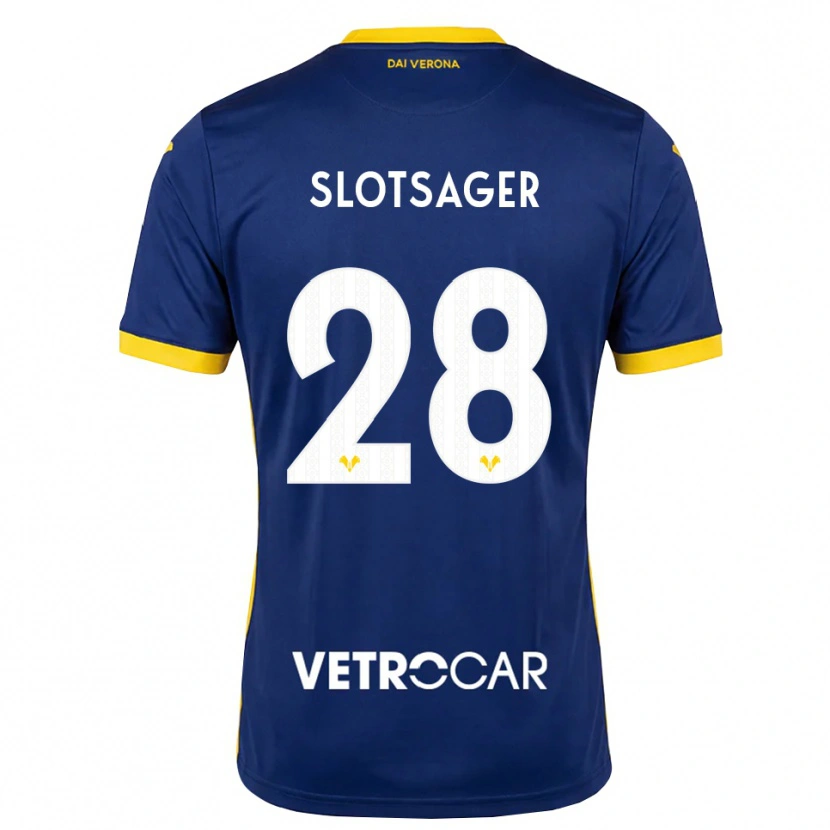 Danxen Femme Maillot Tobias Slotsager #28 Bleu Roi Jaune Blanc Tenues Domicile 2026/27 T-Shirt