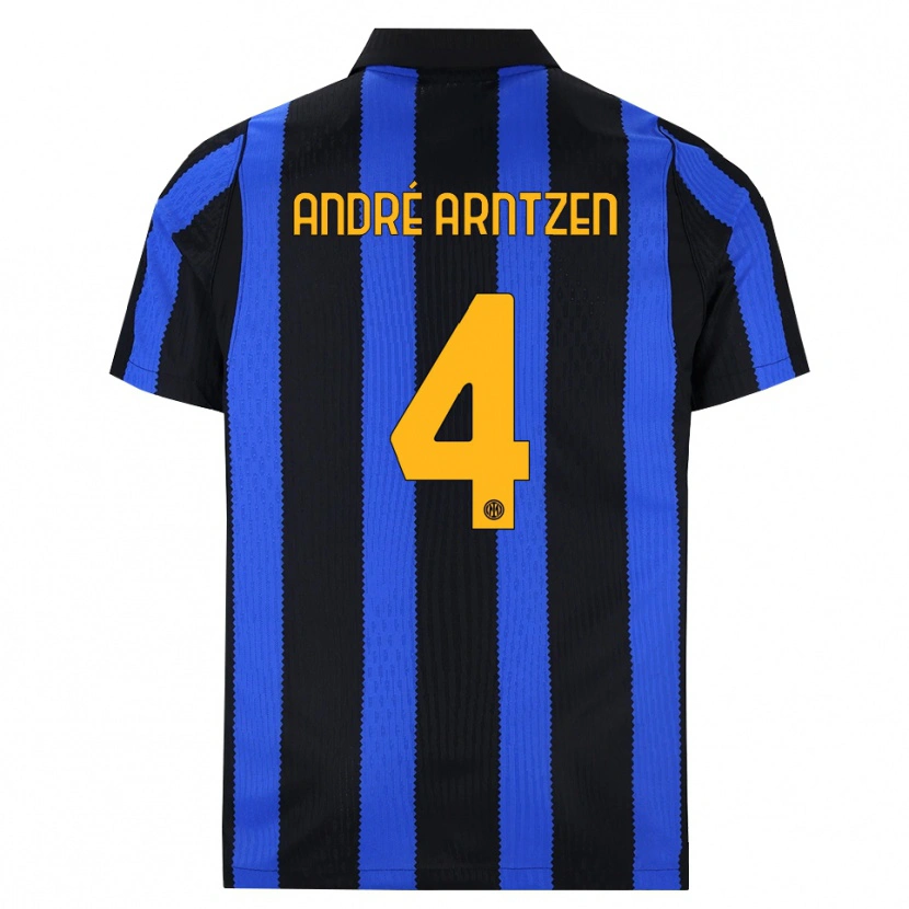 Danxen Femme Maillot Matheo André Arntzen #4 Noir Bleu Jaune Tenues Domicile 2026/27 T-Shirt