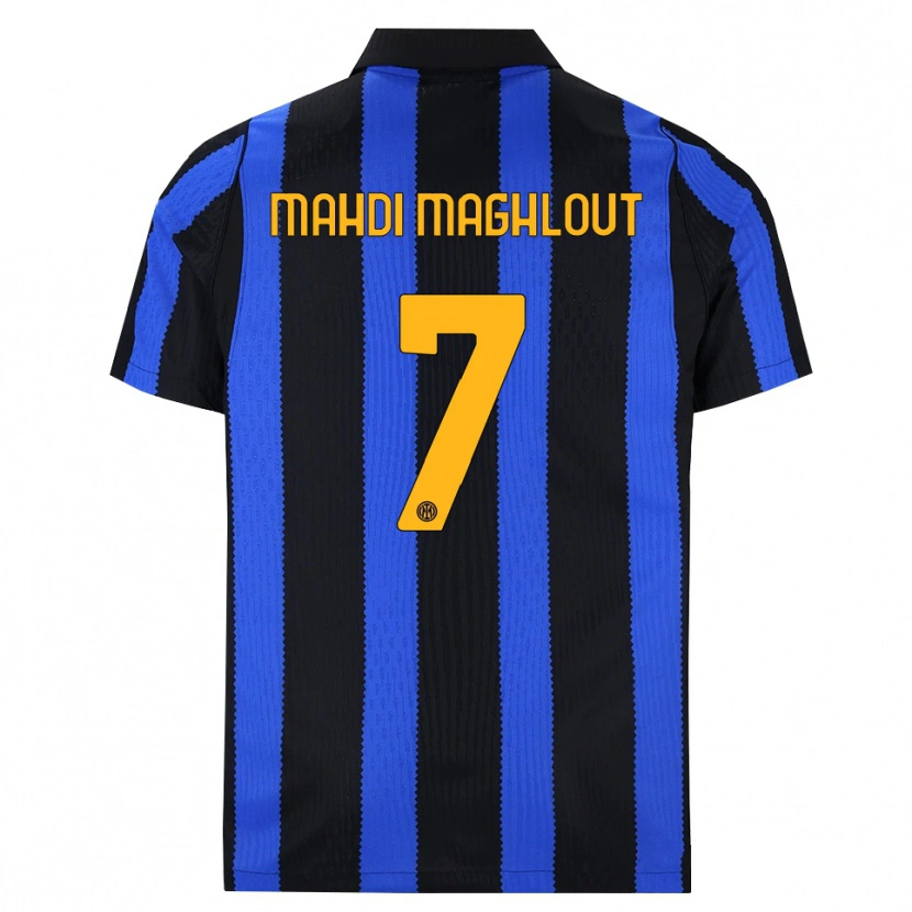 Danxen Femme Maillot Ali Mahdi Maghlout #7 Noir Bleu Jaune Tenues Domicile 2026/27 T-Shirt