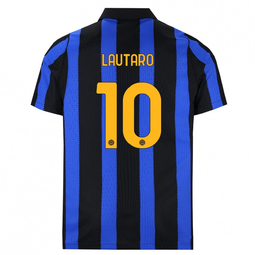 Danxen Femme Maillot Lautaro Martínez #10 Noir Bleu Jaune Tenues Domicile 2026/27 T-Shirt