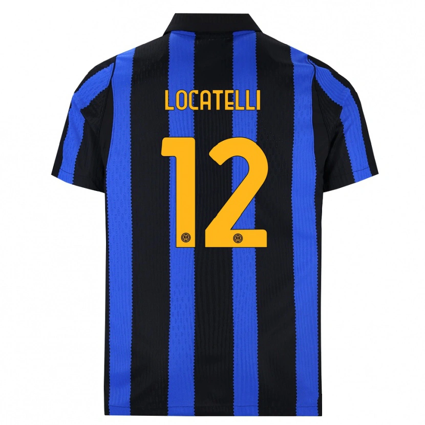 Danxen Femme Maillot Tommaso Locatelli #12 Noir Bleu Jaune Tenues Domicile 2026/27 T-Shirt