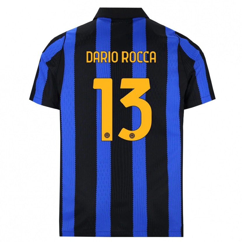 Danxen Femme Maillot Edoardo Dario Rocca #13 Noir Bleu Jaune Tenues Domicile 2026/27 T-Shirt