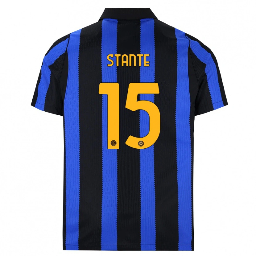 Danxen Femme Maillot Francesco Stante #15 Noir Bleu Jaune Tenues Domicile 2026/27 T-Shirt