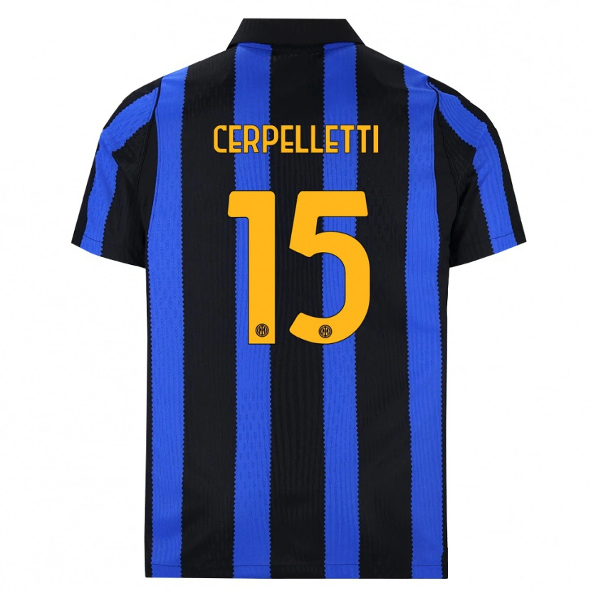 Danxen Femme Maillot Filippo Cerpelletti #15 Noir Bleu Jaune Tenues Domicile 2026/27 T-Shirt