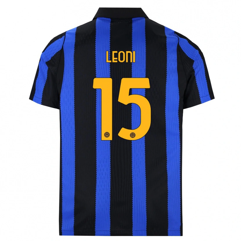 Danxen Femme Maillot Luca Leoni #15 Noir Bleu Jaune Tenues Domicile 2026/27 T-Shirt