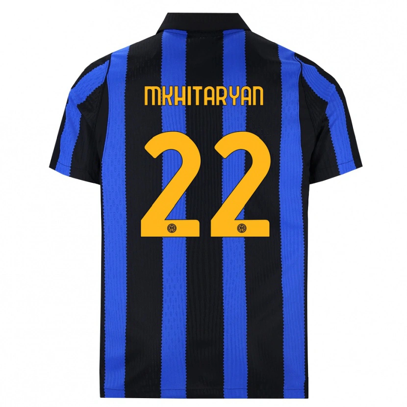 Danxen Femme Maillot Henrikh Mkhitaryan #22 Noir Bleu Jaune Tenues Domicile 2026/27 T-Shirt