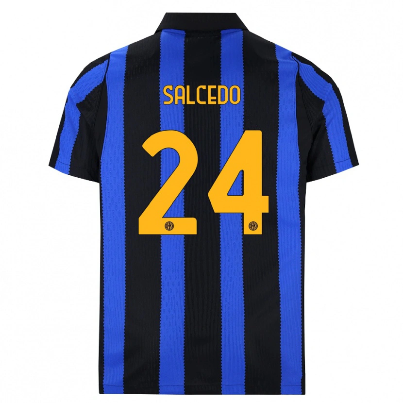 Danxen Femme Maillot Eddie Salcedo #24 Noir Bleu Jaune Tenues Domicile 2026/27 T-Shirt