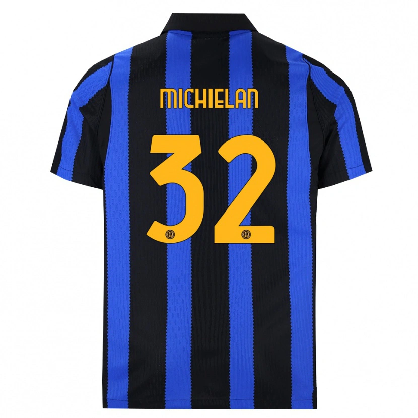 Danxen Femme Maillot Mattia Michielan #32 Noir Bleu Jaune Tenues Domicile 2026/27 T-Shirt