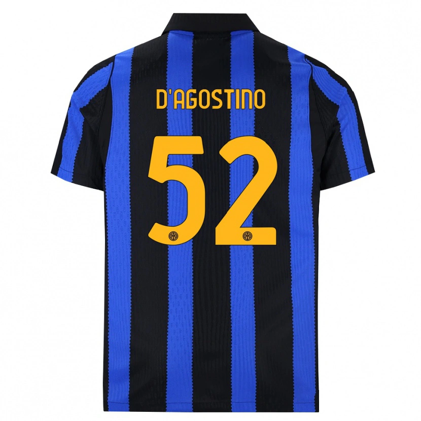 Danxen Femme Maillot Giovanni D'agostino #52 Noir Bleu Jaune Tenues Domicile 2026/27 T-Shirt