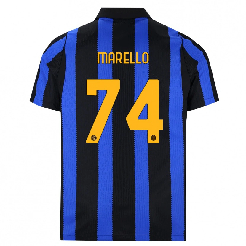 Danxen Femme Maillot Mattia Marello #74 Noir Bleu Jaune Tenues Domicile 2026/27 T-Shirt