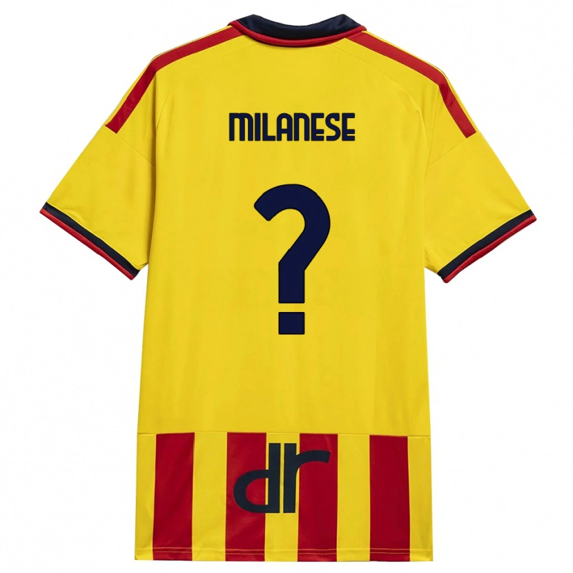 Danxen Femme Maillot Gianmarco Milanese #0 Jaune Rouge Tenues Domicile 2026/27 T-Shirt