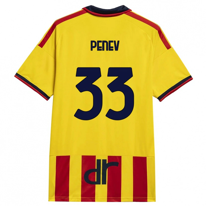 Danxen Femme Maillot Plamen Penev #33 Jaune Rouge Tenues Domicile 2026/27 T-Shirt