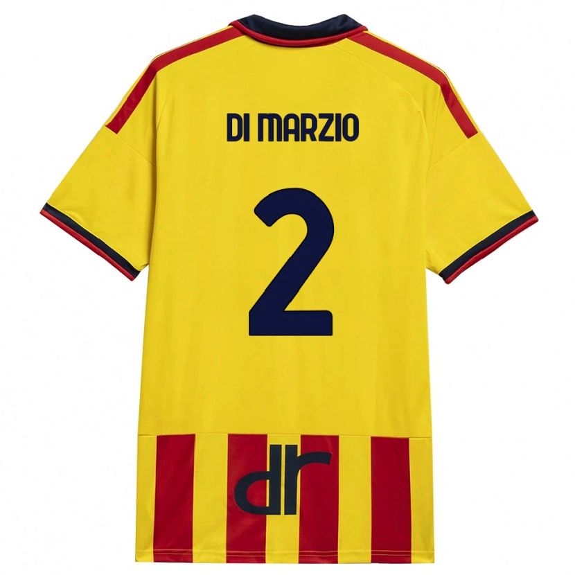 Danxen Femme Maillot Flavio Di Marzio #2 Jaune Rouge Tenues Domicile 2026/27 T-Shirt