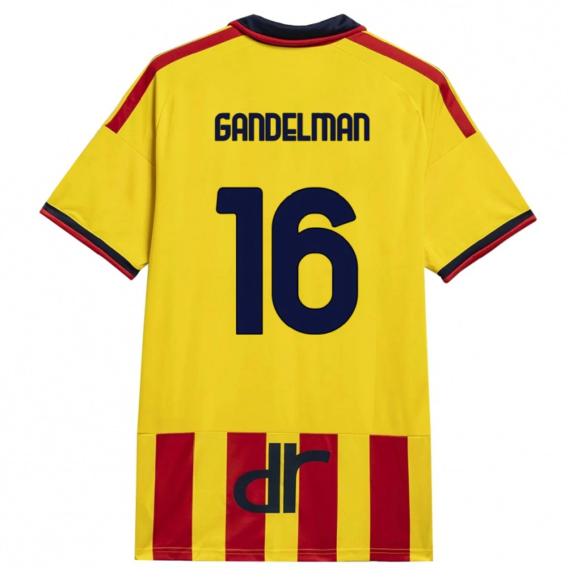 Danxen Femme Maillot Omri Gandelman #16 Jaune Rouge Tenues Domicile 2026/27 T-Shirt