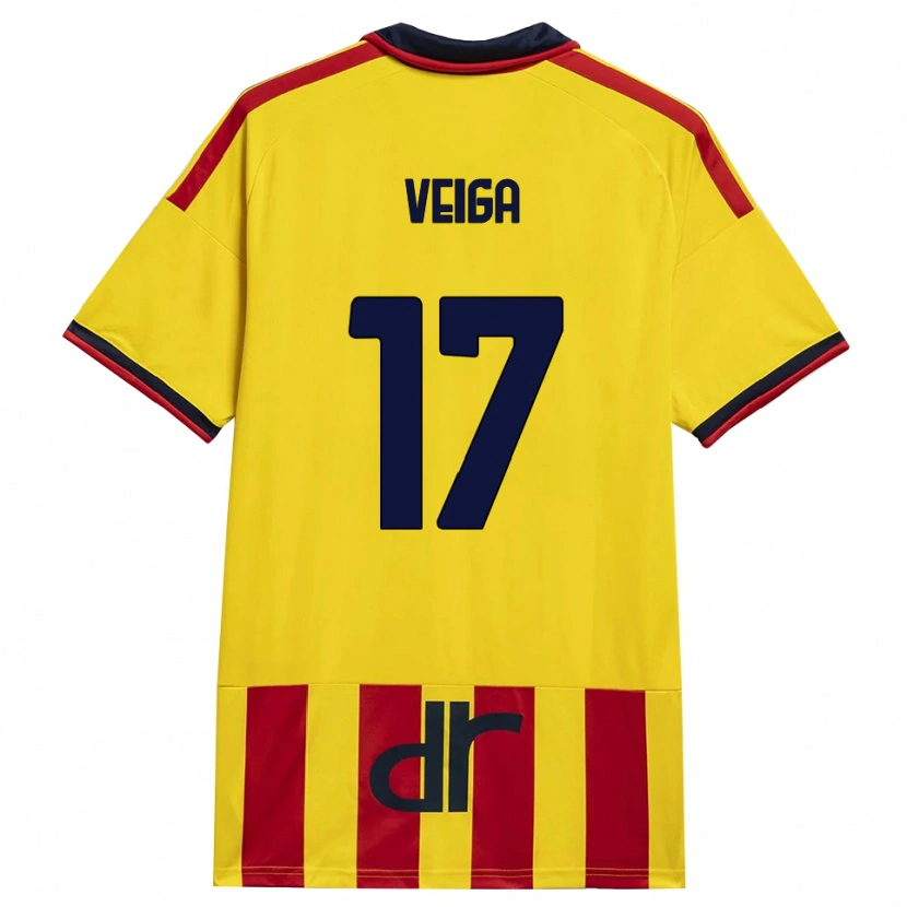 Danxen Femme Maillot Danilo Veiga #17 Jaune Rouge Tenues Domicile 2026/27 T-Shirt