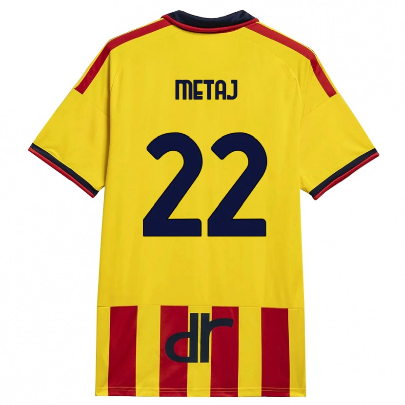 Danxen Femme Maillot Dejvi Metaj #22 Jaune Rouge Tenues Domicile 2026/27 T-Shirt